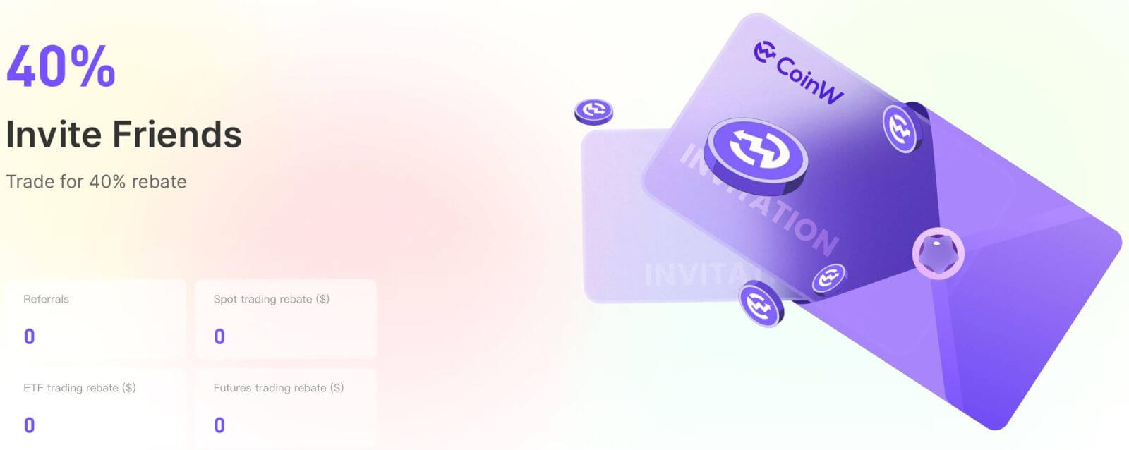 CoinW Refer Shamwari bhonasi - Kusvika ku40% CoinW Refer Shamwari bhonasi - Kusvika ku40%