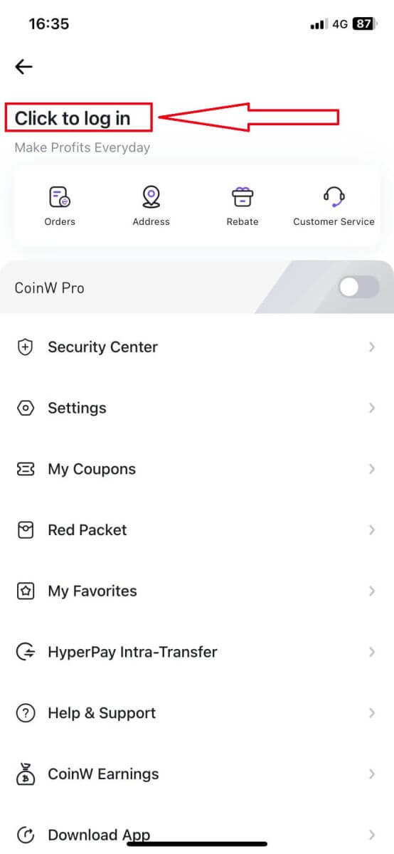 How to Sign Up and Login to a CoinW account